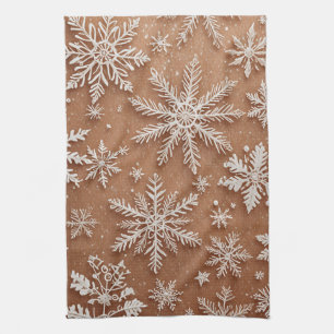 Linge De Cuisine Cristaux d'hiver dorés
