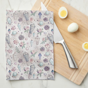 Linge De Cuisine Cristaux et Roses Pastel Goth - Mystical Witchy