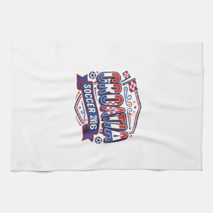 Linge De Cuisine Croatie Football 2026 Football Gras Typographie Pa