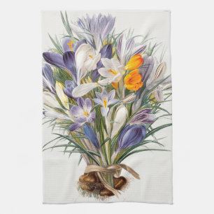Linge De Cuisine Crocus Spring Flower Botanique Floral Art