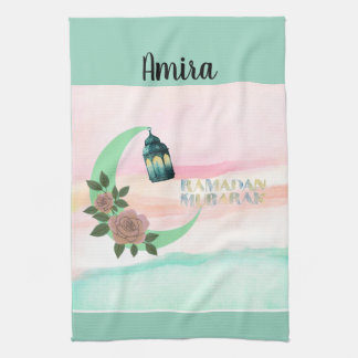 Linge De Cuisine Croissant de Ramadan aquarelle – Personnalisable
