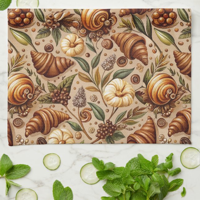 Linge De Cuisine Croissants effrayants  (Plié)
