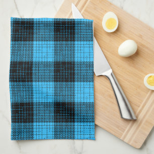 Linge De Cuisine Croix à carreaux noir et bleu Buffalo