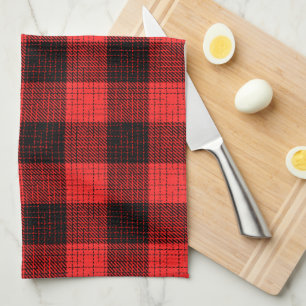 Linge De Cuisine  Croix à carreaux rouge noir Buffalo