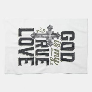 Linge De Cuisine Croix Chrétienne Dieu Est Mon Véritable Amour Vect