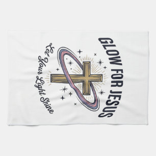 Linge De Cuisine Croix chrétienne Glow for Jesus Vintage Vector