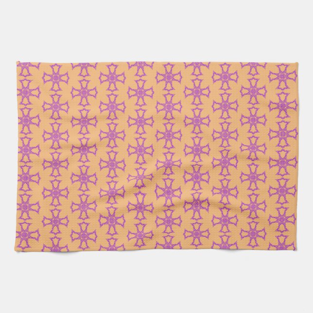Linge De Cuisine Croix chrétienne rose Art moderne et esthétique (Horizontal)