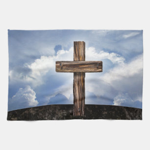 Linge De Cuisine Croix Rustique avec Ciel