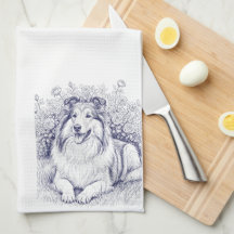 Croquis de Sheltie avec Rosier