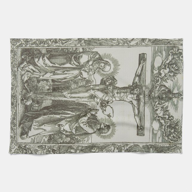Linge De Cuisine Crucifixion médiévale de Jésus-Christ (Horizontal)