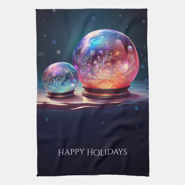 Linge De Cuisine Crystal Snowballs Holiday Kitchen Towel (Vertical)