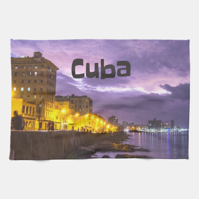 Linge De Cuisine Cuba La Havane La Nuit (Horizontal)