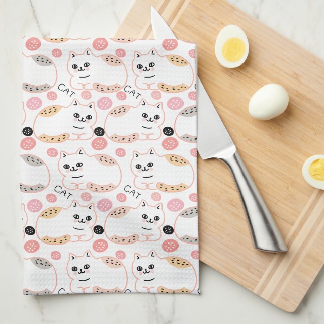 Linge De Cuisine Cuddle Motif de chats (Quart Plié)