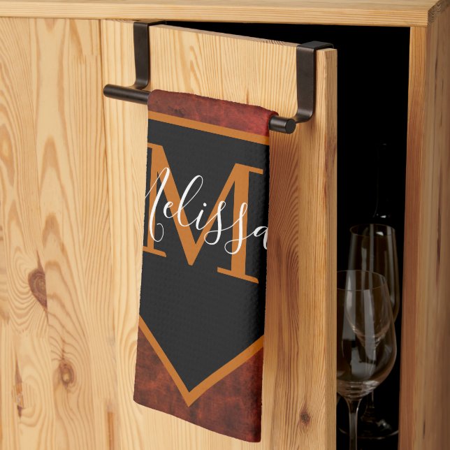 Linge De Cuisine Cuir brut personnalisé (Pliage en tiers)