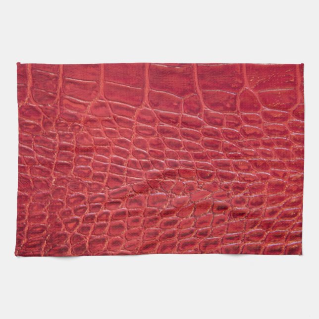 Linge De Cuisine Cuir rouge d'alligator de Faux (Horizontal)