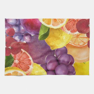 Linge De Cuisine Cuisine à fruits italienne Imprimer Citrus aquar