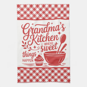 Linge De Cuisine Cuisine de grand-mère Cuisine blanche rouge