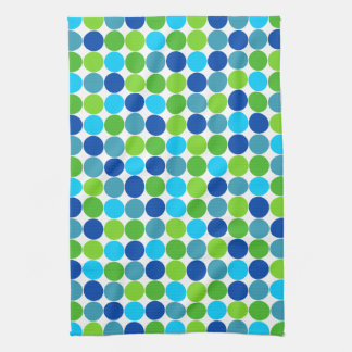Linge De Cuisine Cuisine de point de polka de vert bleu