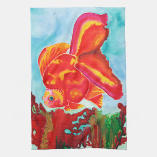 Linge De Cuisine Cuisine de poisson rouge de Ryukin/serviette de