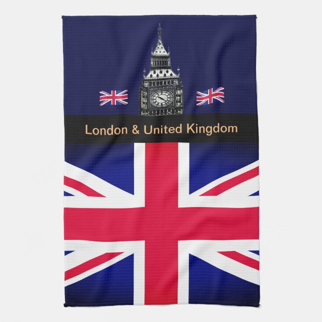 Linge De Cuisine Cuisine Drapeau britannique et britannique, Big Be (Vertical)