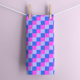 Linge De Cuisine Cuisine en damier géométrique violet
