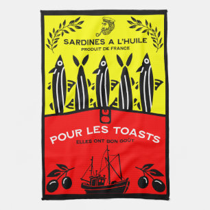 Linge De Cuisine Cuisine française vintage de sardines