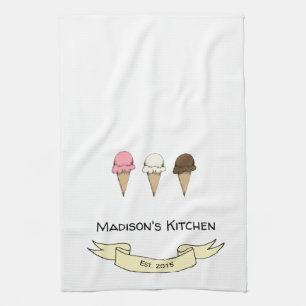 Linge De Cuisine Cuisine personnalisée en crème glacée mignonne
