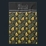 Linge De Cuisine Cuisine personnalisée Motif Avocado<br><div class="desc">Répétez l'option de nom personnalisé avocat motif. Ajoutez votre propre nom pour un tablier unique.</div>