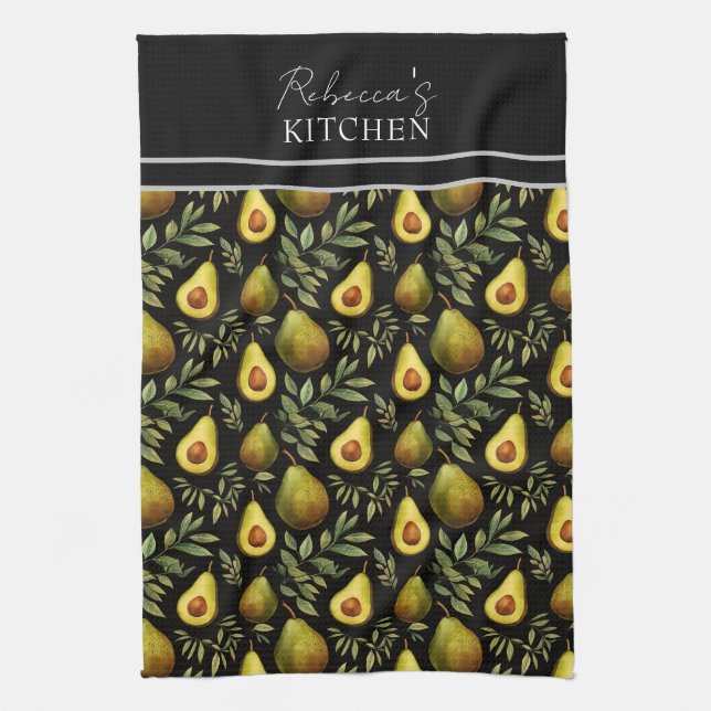 Linge De Cuisine Cuisine personnalisée Motif Avocado (Vertical)