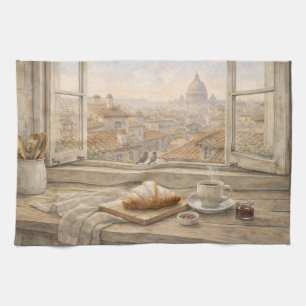 Linge De Cuisine Cuisine romaine aquarelle avec la basilique Saint-