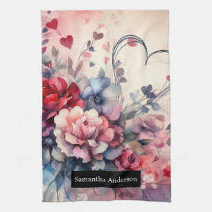 Linge De Cuisine Cuisine romantique : Coeurs Abstraits Roses