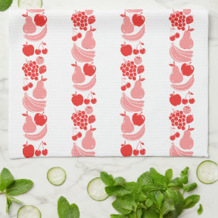Linge De Cuisine Cuisine Rose Rétro Rayures de Fruits Grandmacore