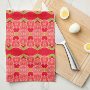 Linge De Cuisine Cuisine rouge élégante