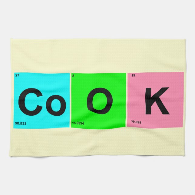 Linge De Cuisine Cuisiner des Carrés Tableau périodique Conception  (Horizontal)