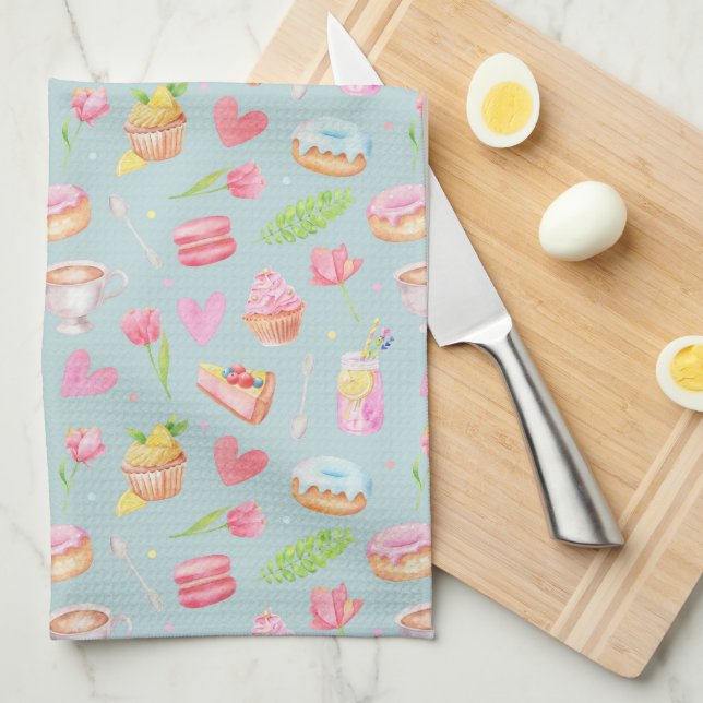 Linge De Cuisine Cuisinez avec amour. Tablier tout imprimé (Quart Plié)