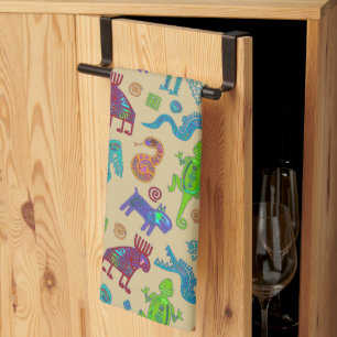 Linge De Cuisine Culture mexicaine Motif tribal primitif 1