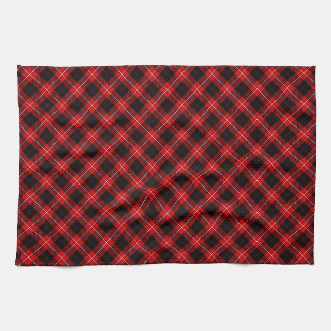 Linge De Cuisine Cunningham Tartan rouge noir (Horizontal)