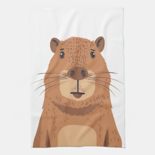 Linge De Cuisine Curieux portrait Capybara