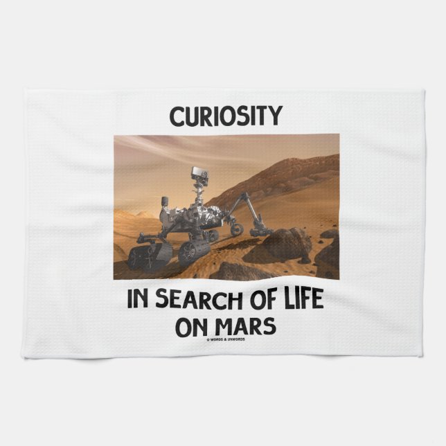 Linge De Cuisine Curiosité à la recherche de la vie sur Mars (Horizontal)