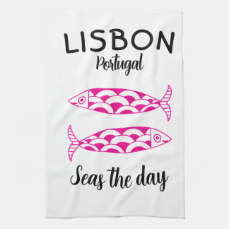 Linge De Cuisine Custom Lisbonne Portugal Voyage côtier Poisson ver