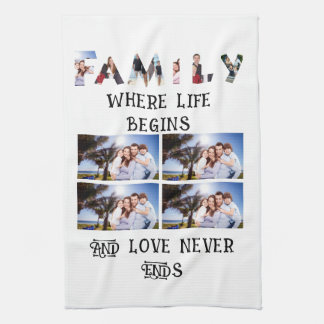 Linge De Cuisine Custom Modern Family Love 10 Photo Collage