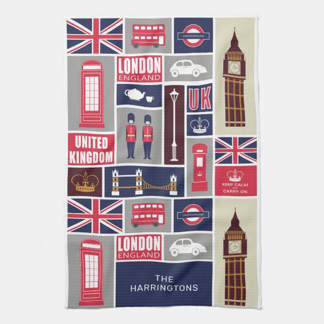 Linge De Cuisine Custom Name London UK Icons (Vertical)