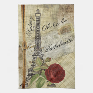 Linge De Cuisine Custom - Paris Vintage -Bachelorette-Anniversaire