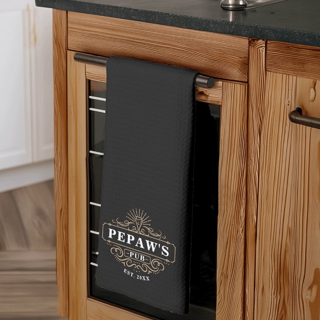 Linge De Cuisine Custom Pepaw's Pub Année de création (Créateur téléchargé)
