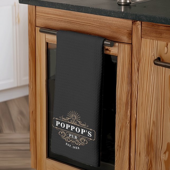 Linge De Cuisine Custom Poppop's Pub Année d'établissement (Créateur téléchargé)