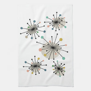 Linge De Cuisine Cute atomique Starburst Rétro Mid Century Moderne