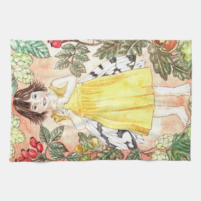 Linge De Cuisine Cute Autumn Fairy Kitchen Towel (Horizontal)
