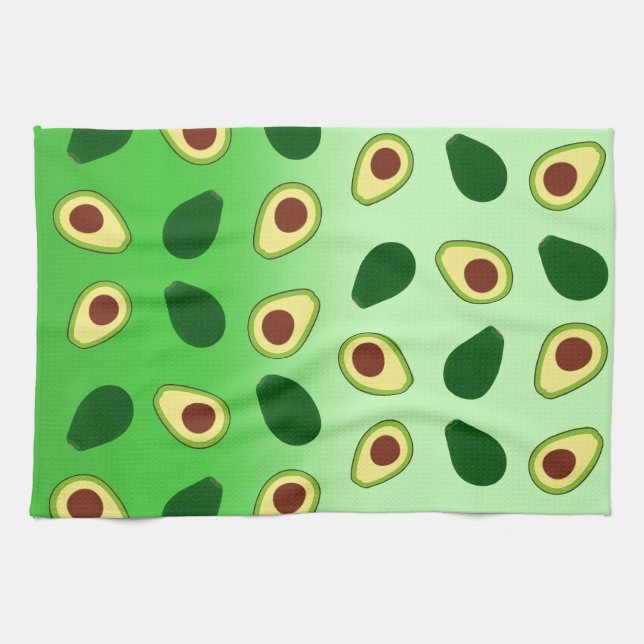 Linge De Cuisine Cute Avocados tranche été vert dégradé Motif (Horizontal)