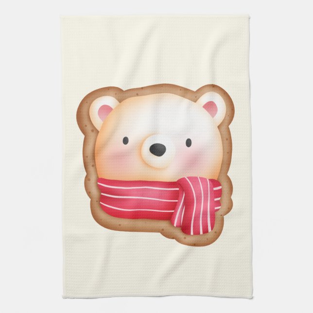 Linge De Cuisine Cute Bear Cookie Image WInter Theme (Vertical)
