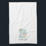 Linge De Cuisine Cute Blue Floral Gâteau Mixte boulangerie Chef<br><div class="desc">Un mignon mélangeur de gâteau bleu avec des fleurs orne cette serviette de cuisine. Personnalisez-le avec votre nom. Conçu pour vous par Blackberry Boulevard.</div>